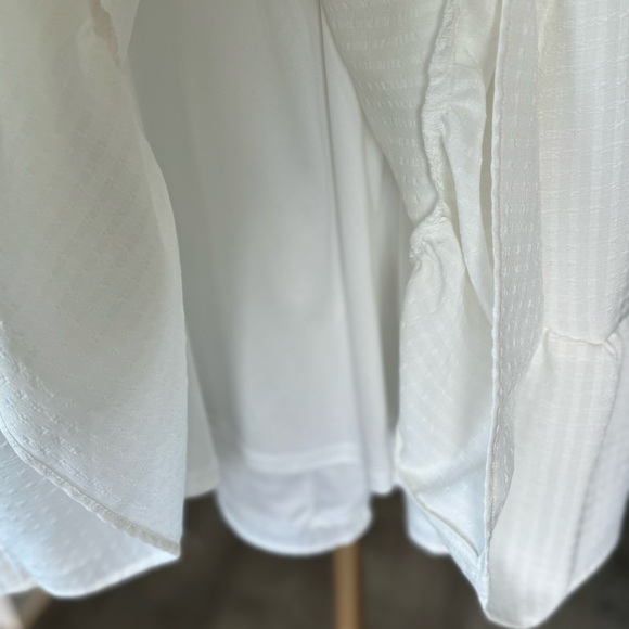 Maurices White Back Keyhole Puff Sleeve Mini Dress with Smocked Waist - Large - Picture 6 of 9